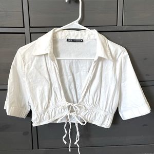 Zara linen crop